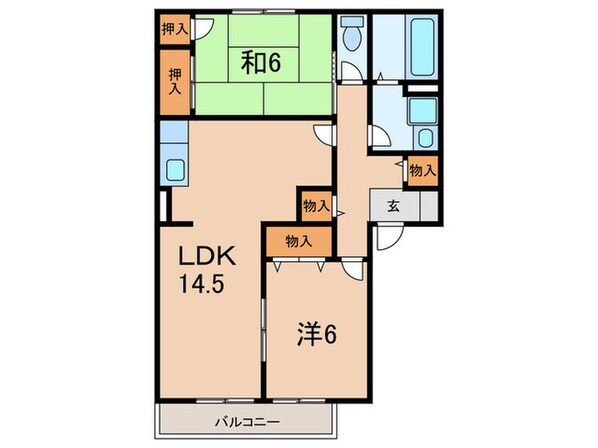 フォ－ゲル北ノ口　南棟の物件間取画像